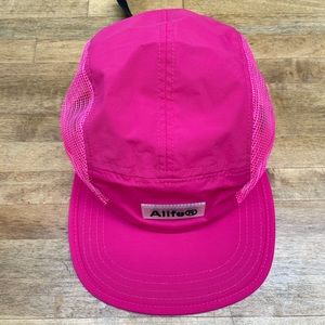 Alife 5 panel mesh cap. Raspberry pink color. One size